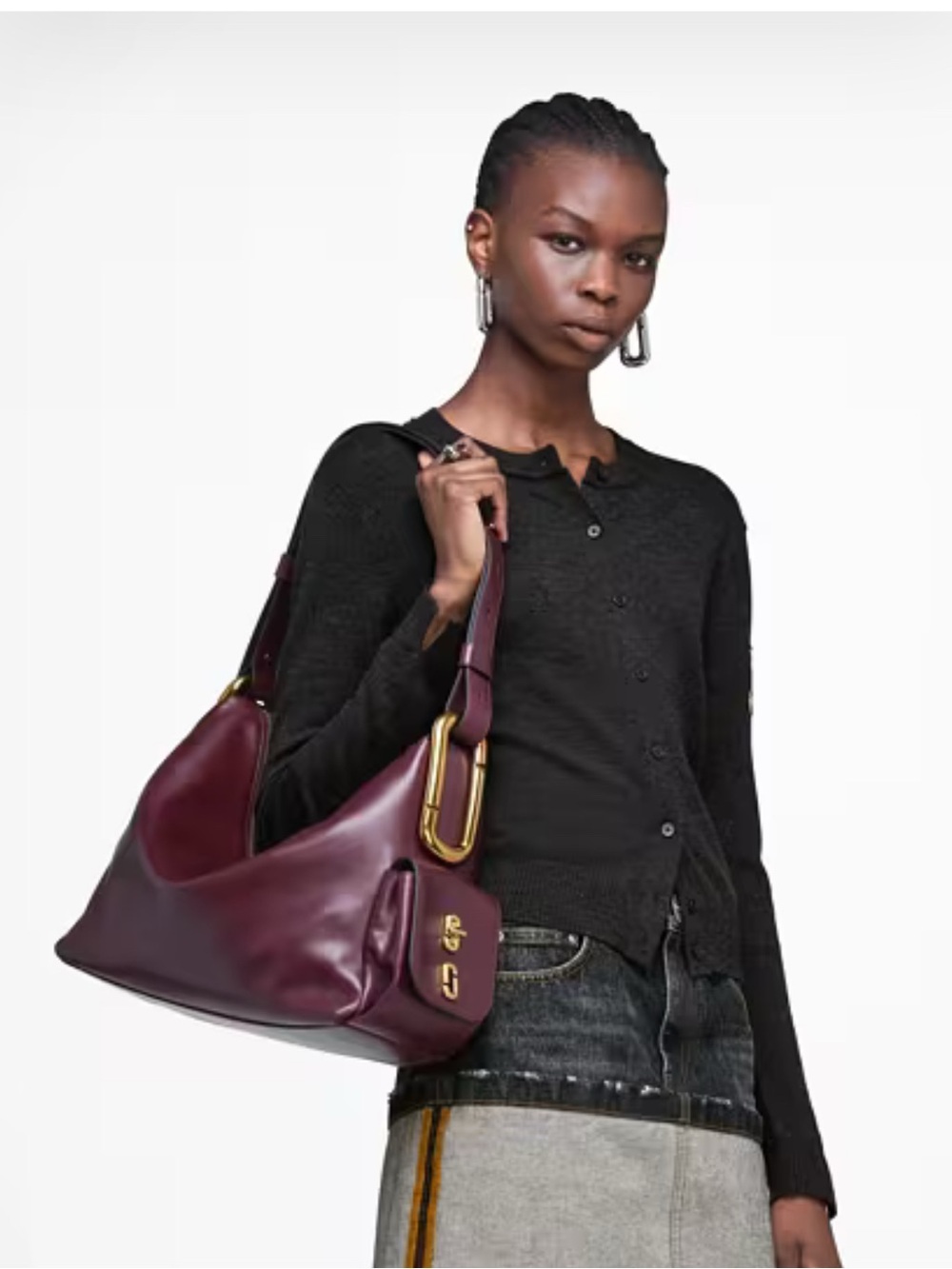 NWT Marc Jacobs SCENE LARGE SHOULDER BAG - dark port